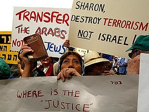 protesta di israeliani contro Sharon